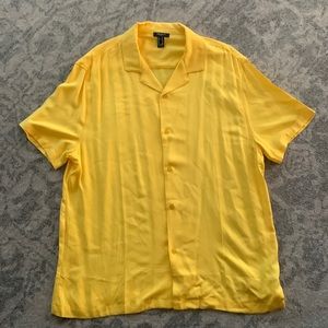 FOREVER 21 mens XL YELLOW short sleeve button up